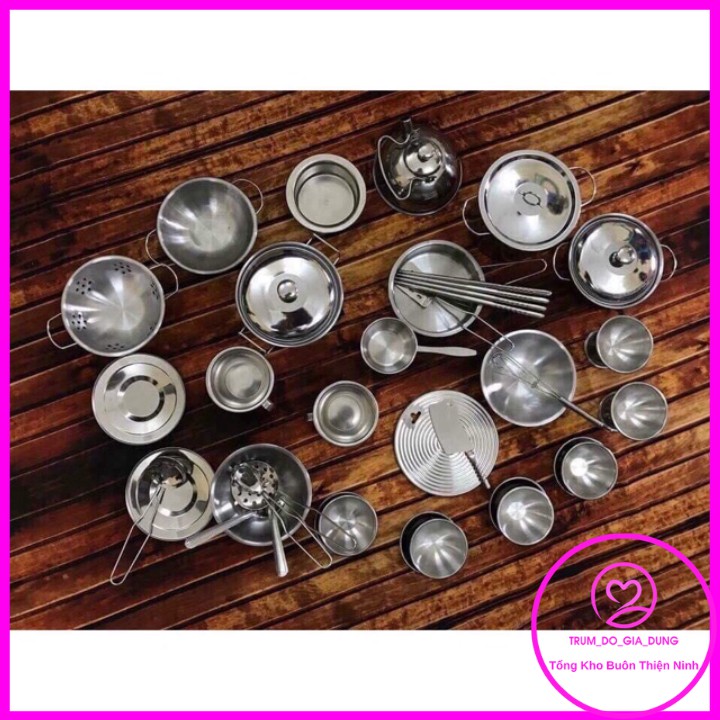 Bộ đồ chơi nấu ăn bằng inox 40 món cho bé kèm ảnh thật video