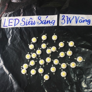 10 Bóng Đèn Led 3W Màu Vàng Siêu Sáng
