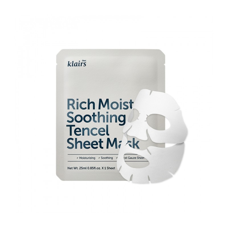 Mặt Nạ Dưỡng Ẩm, Bảo Vệ Da Khỏe Mạnh Klairs Rich Moist Soothing Tencel Sheet Mask 25ml