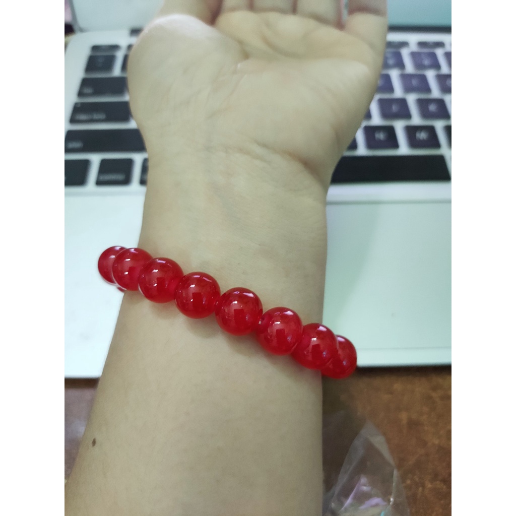 vòng m ã não nữ 19 viên size 10li màu đỏ