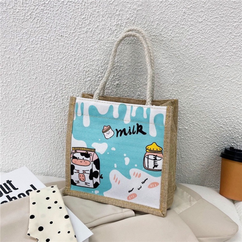 Túi Cói Đi Biển Mini vintage đẹp Merci Tote LUHAZO đi chơi du lịch cao cấp loại 1 Quảng Châu K5T4-2