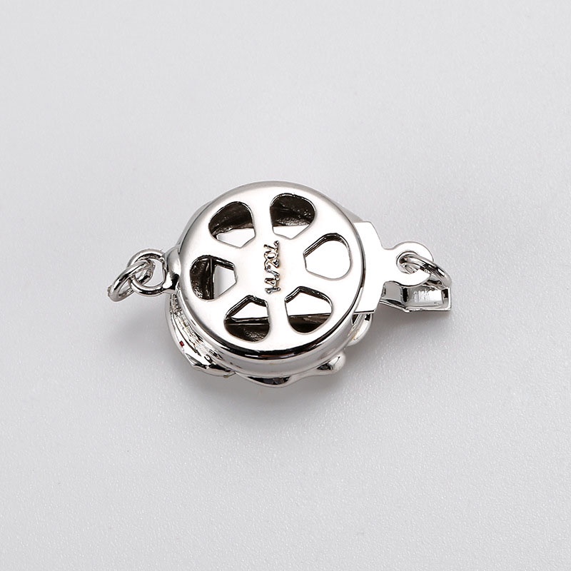 [K29B] Phụ kiện trang sức (DIY) - Khóa trống gắn ngọc 6-10ly lá sen làm vòng cổ vòng tay