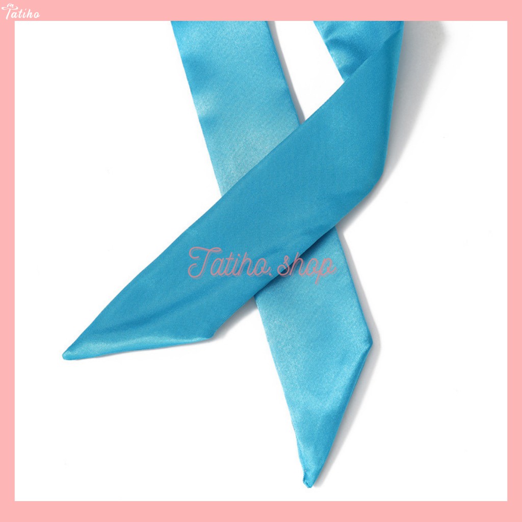 [Hàng Xịn, Giá Tốt] Khăn Quấn Túi Xách, Khăn Turban Trơn Nhiều Màu Sang Trọng - Chất Liệu Satin - 5x90cm - Mã TD005