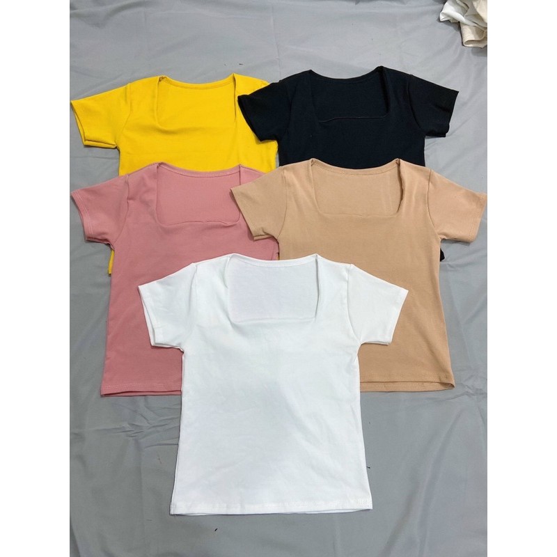 ÁO CROPTOP TAY NGẮN CỔ VUÔNG