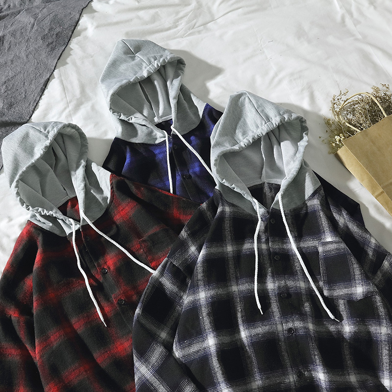 Áo Khoác Hoodie Sọc Caro Phong Cách Hàn Quốc Cho Nam Và Nữ