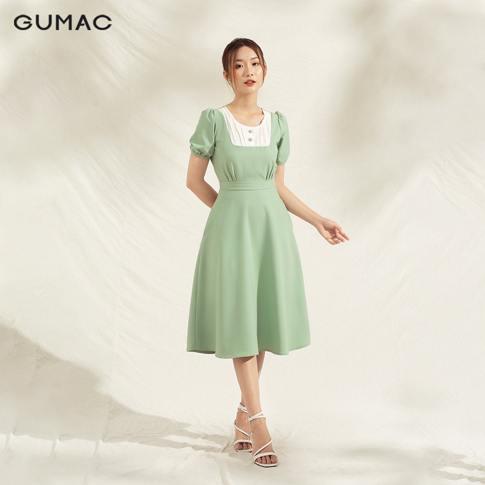 [Mã MABR07062 giảm 8% tối đa 50K đơn từ 249K] Đầm nữ tay phồng dập ly DA1175 GUMAC | BigBuy360 - bigbuy360.vn