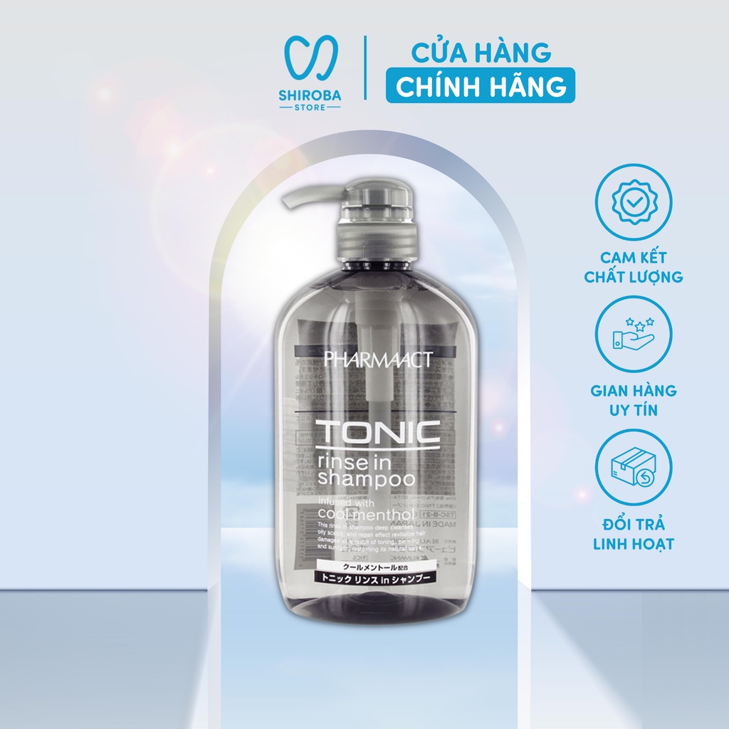 Dầu gội nam Tonic Pharmaact 600ml ngăn ngừa gầu quay lại hàng Nhật nội địa Shiroba