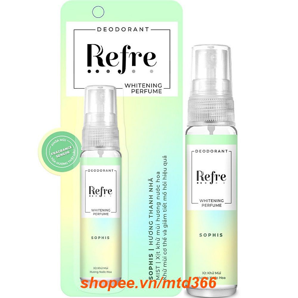 Xịt Khử Mùi Refre 30ml Với Nhiều Phân Loại Giúp Bạn Dễ Lựa Chọn Hơn