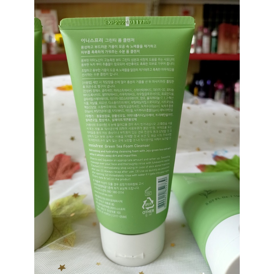 Sữa rửa mặt trà xanh 🔥LOẠI TỐT🔥 sữa Innisfree Green Tea Cleansing Foam với tinh chất từ lá trà, phù hợp mọi loại da | BigBuy360 - bigbuy360.vn