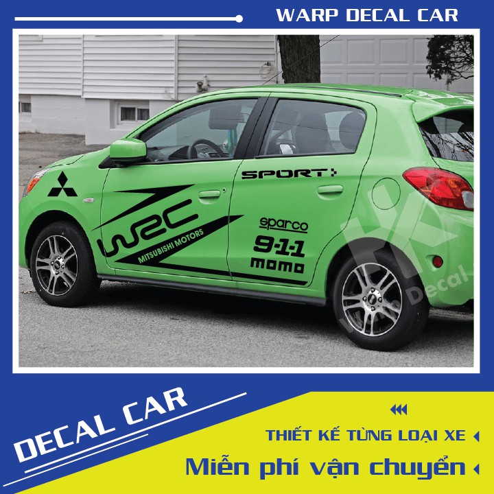 Tem xe Mirage- decal Mirage phong cách thể thao