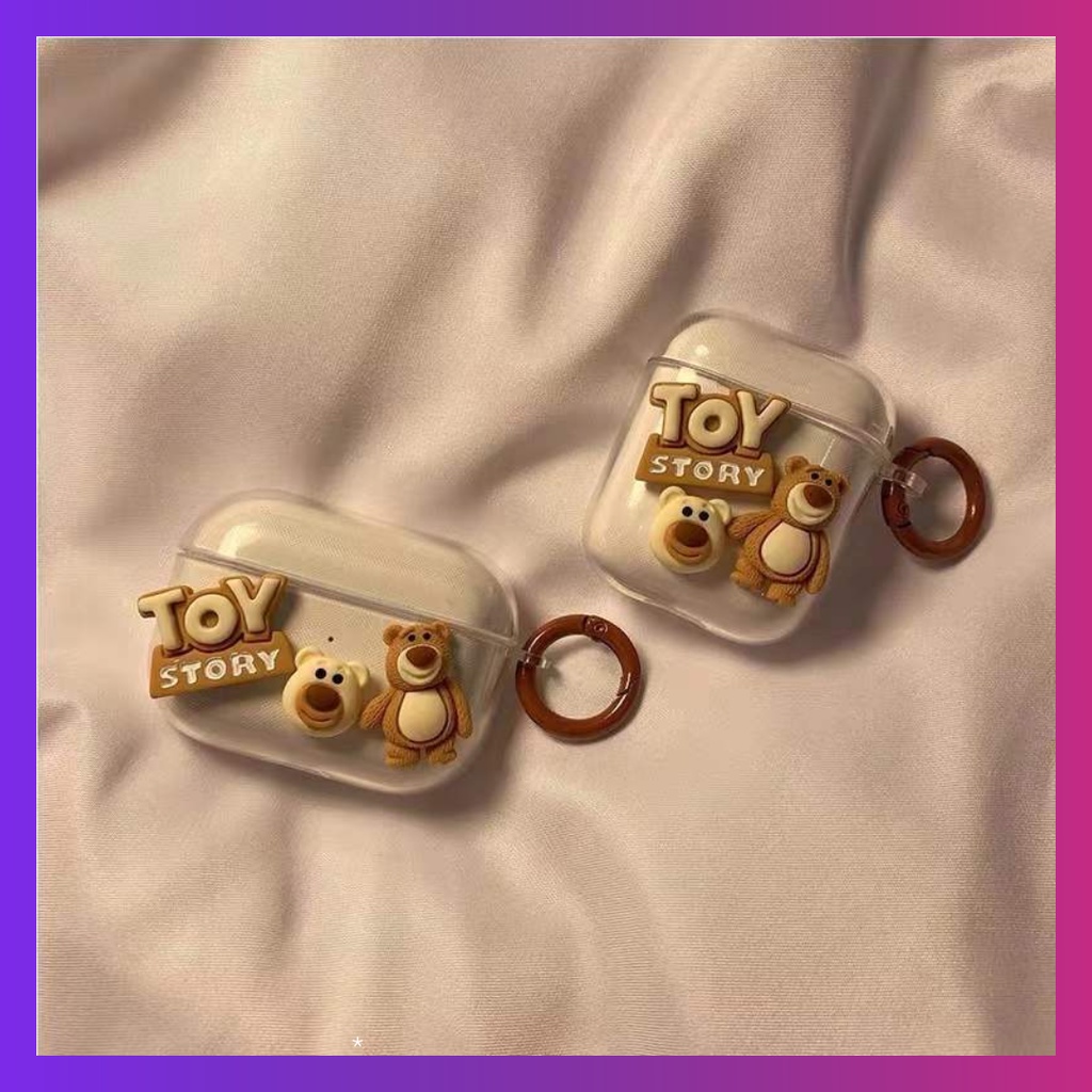 Vỏ bảo vệ tai nghe bluetooth Airpods bằng Sillicone dẻo, ốp Case cute, Airpods 2/pro ỐP TRONG GẤU NÂU