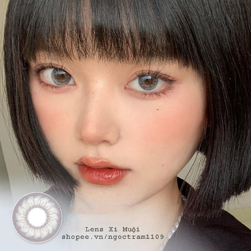 Lens mắt xám Flow Gray (full độ cận từ 0-6 độ)