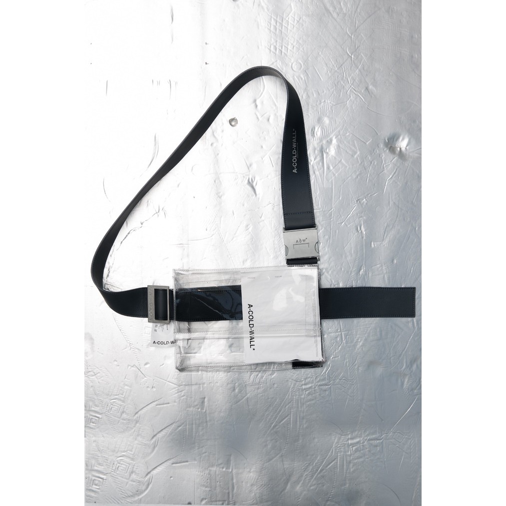 Túi đeo chéo A-COLD-WALL* leather strap transparent utility bag
