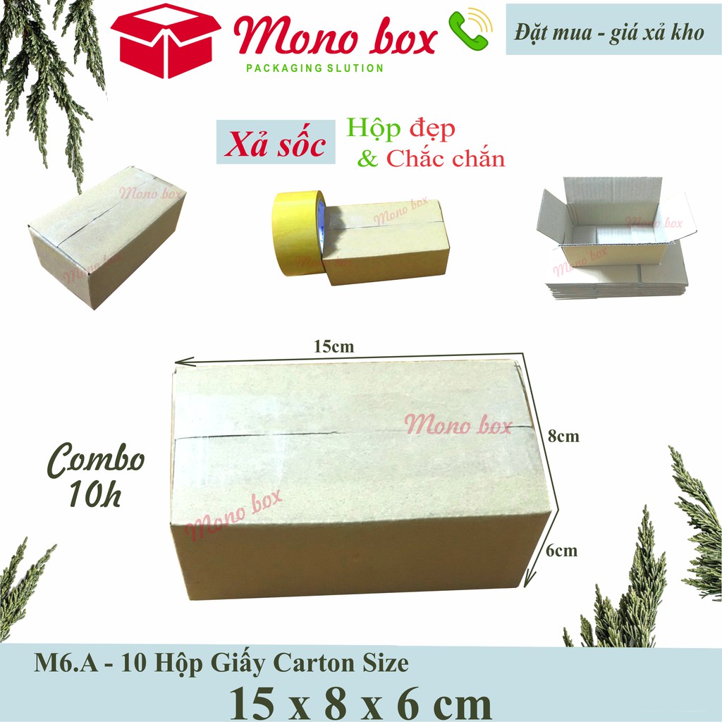 Bộ 10 thùng hộp giấy carton 15x8x6