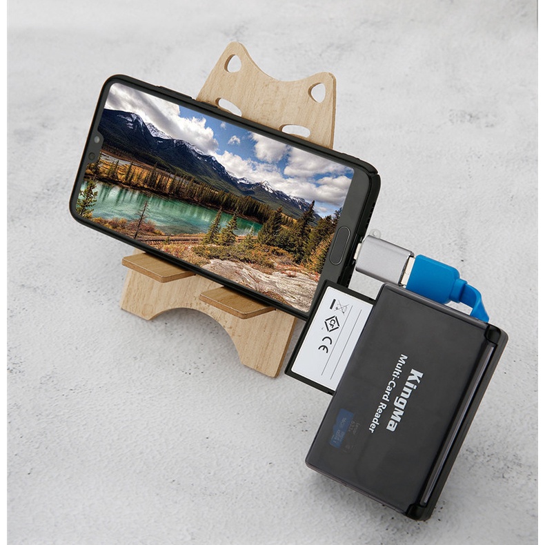 Đầu đọc thẻ nhớ CF/ SD/ MicroSD USB 3.0 chính hãng KingMa tích hợp hộp đựng đa năng