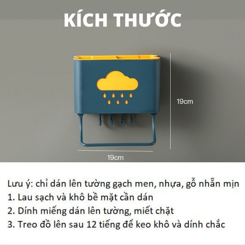 Ống đũa treo tường đựng đũa dán tường nhựa chắc chắn, dụng cụ nhà bếp tiện lợi