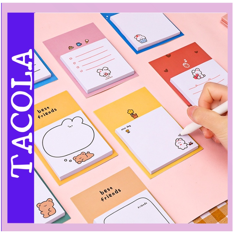 Giấy Dán Ghi Chú TACOLA Họa Tiết Hoạt Hình Phong Cách Hàn Quốc N04