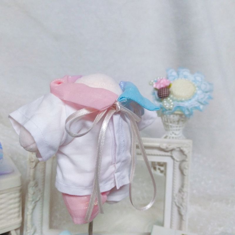 Full Áo Sơ Mi Quần Short Kèm Mũ Vương Miện Rainbow Pegasus Cho Doll 20cm