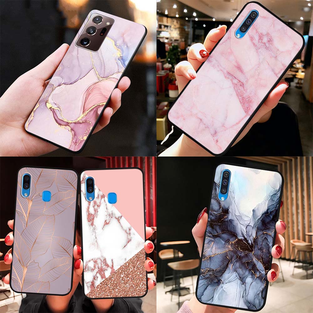 Ốp Điện Thoại TPU Dẻo Họa Tiết Vân Đá Cho Samsung Galaxy J7 Pro Prime A6 2018 J4+ J4 Plus A5 2017 A01 A02 A02s A03s AS34