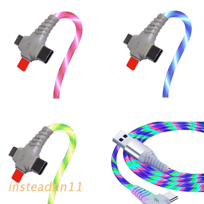 Dây Cáp Sạc Truyền Dữ Liệu Nhanh 3 Trong 1 Có Đèn Led Phát Sáng