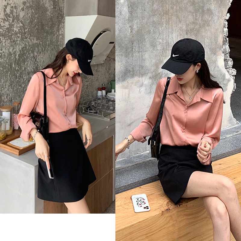 Áo Sơ Mi Tay Dài Màu Sắc Thời Trang Dành Cho Nữ