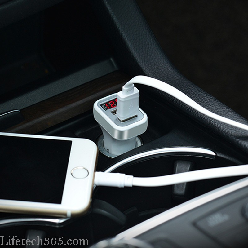 Hoco Z3 – Củ sạc cho ô tô 2 cổng có đồng hồ đo dòng điện