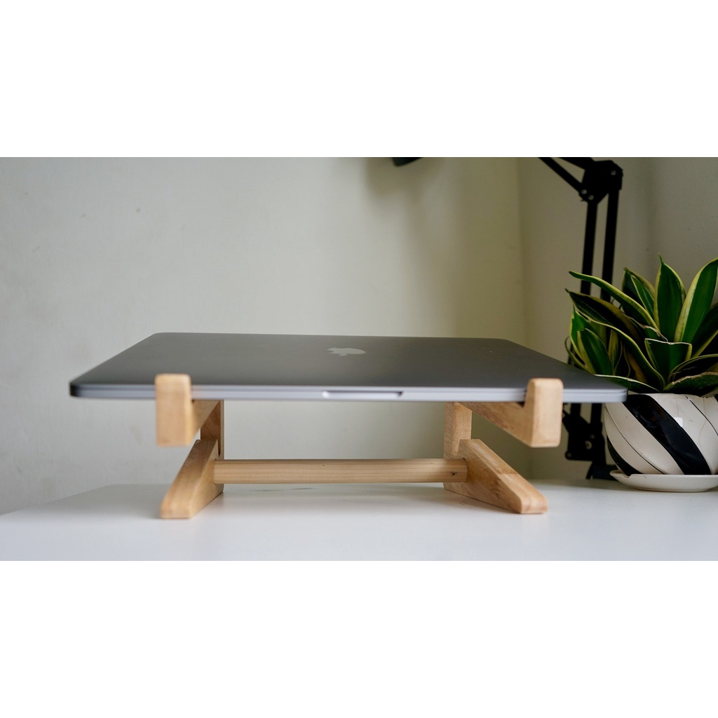 Giá Đỡ Laptop Macbook Gỗ Tự Nhiên - Đế Tản Nhiệt Laptop Gỗ Kệ Kê Đỡ Gấp Gọn Cho Máy Tính 11-17 inch Để Bàn Cao Cấp