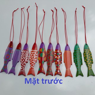 [Hàng tặng không bán] Cá gỗ tre màu trang trí handmade