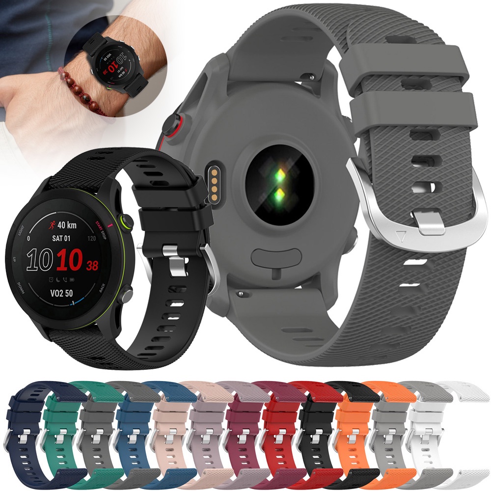 Dây Đeo Bằng Silicone 18 / 20 / 22mm Cho Garmin Forerunner 255 255m 255s 245 245m 158 55 Venu sq 2s 2 Plus