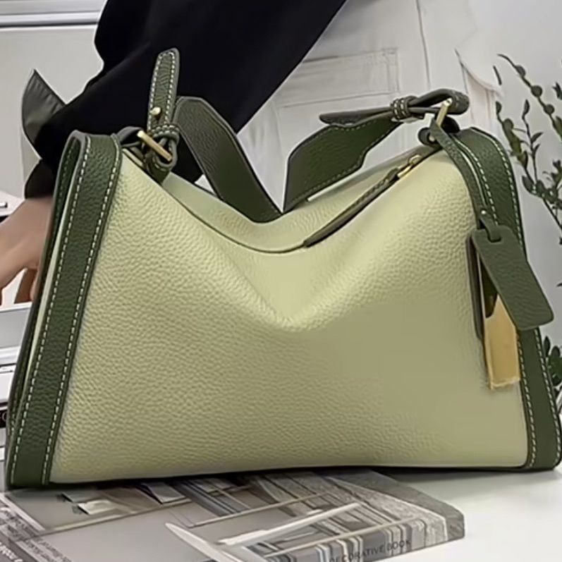 Túi Xách Đeo Vai Hình Gối Màu Sắc Tương Phản Thời Trang Cho Nữ