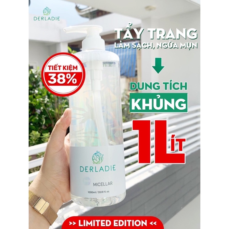 Nước tẩy Trang Cây Phỉ DERLADIE Cleansing Water Witch Hazel 1000ml