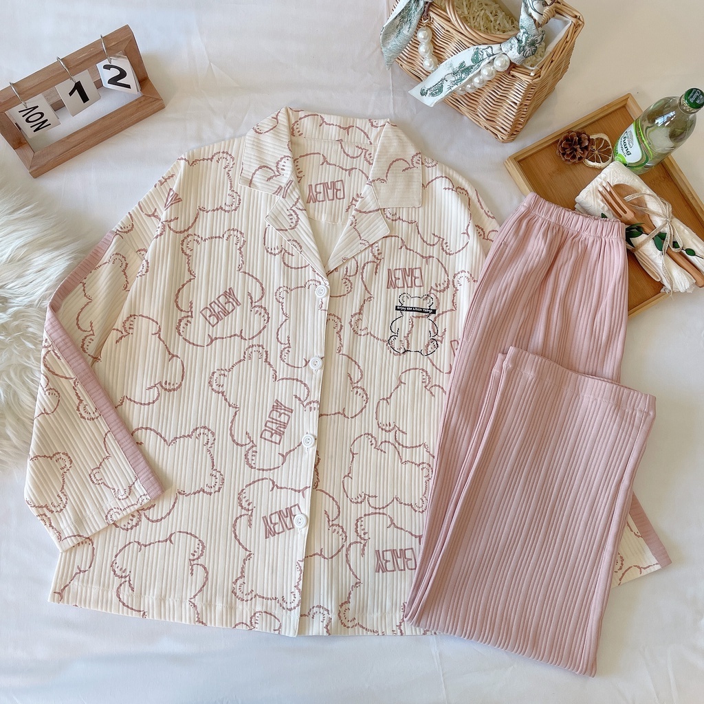 [Mã 253FASHIONSALE giảm 12% đơn 99K] CÓ BIG SIZE_Bộ Ngủ Pyjama Dài Tay Xuân Thu 2022