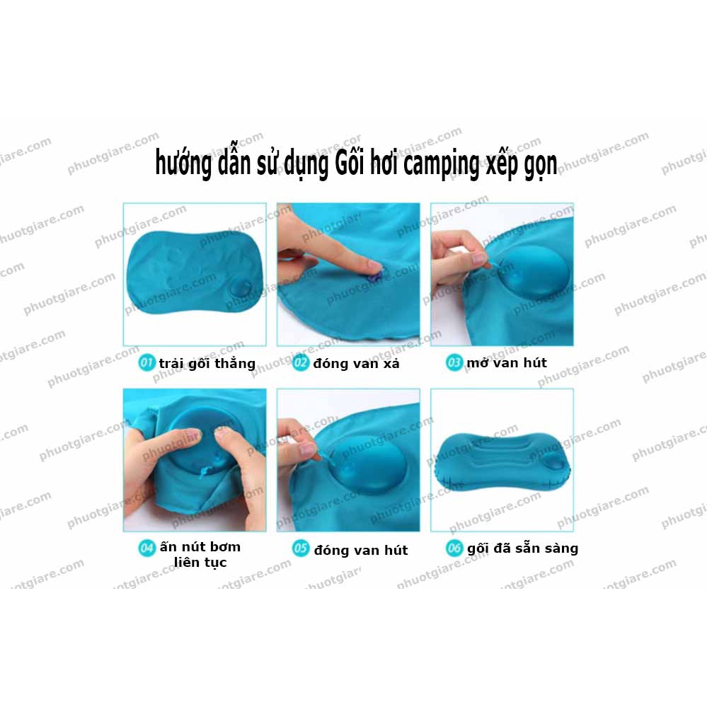 Gối hơi camping xếp gọn siêu nhẹ