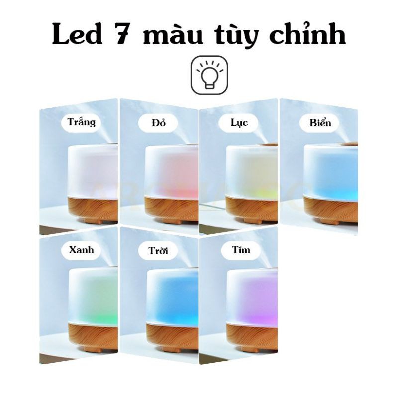 Máy xông tinh dầu phòng ngủ 500ml - AROMA DIFFUSER chính hãng - kèm remote