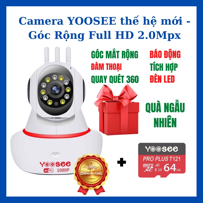 Camera Yoosee FHD 2.0Mpx Mẫu Mới Góc Rộng + Tặng Thẻ