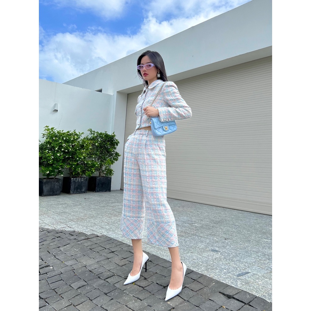 Set áo blazer tweed và quần suông HUONG BOUTIQUE HBVEST165