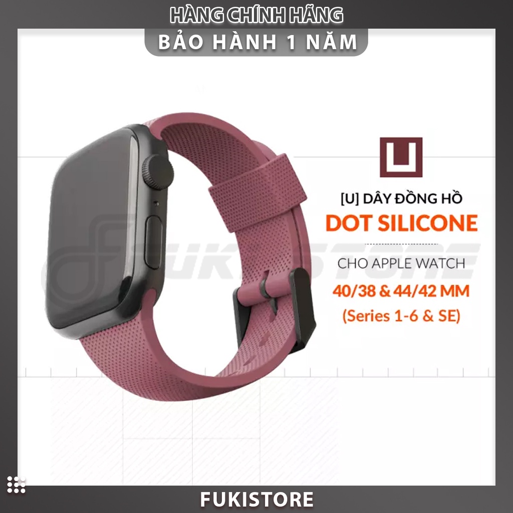 Dây Silicone [u] Dot kháng khuẩn ⚡ 𝐁Ả𝐎 𝐇À𝐍𝐇 𝟏 𝐍Ă𝐌⚡Chính hãng UAG cho Apple Watch Size 38-45mm