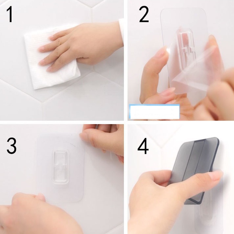 Giá Đỡ Điện Thoại Gắn Tường Bằng ABS Không Cần Đục Lỗ Chống Thấm Nước Tiện Dụng Cho Nhà Bếp