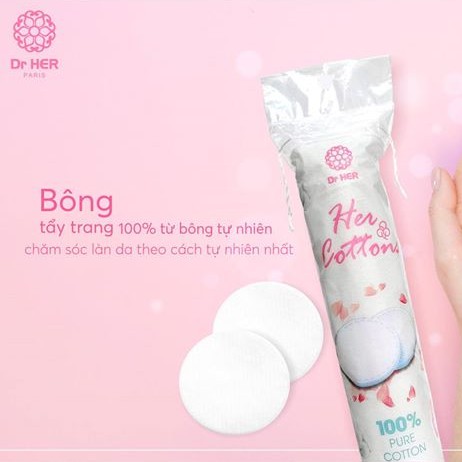 Bông Tẩy Trang Dr.Her 100% Cotton 120 Miếng