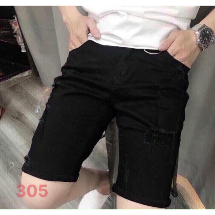 Quần Short Jean Nam Đẹp Chất Bò Co Giãn Cao Cấp, Quần Ngố rách Mẫu Mới Phong Cách Hàn Quốc Q305 ⚡
