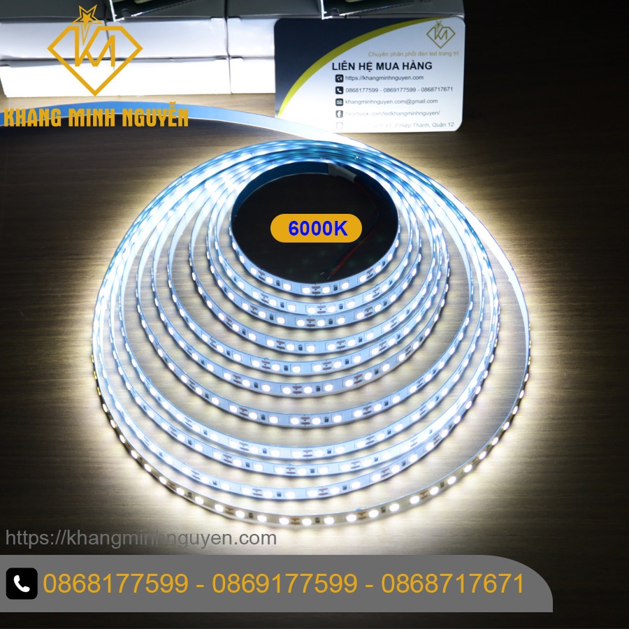 【Giá cả cuộn 5m】120 Led/mét Đèn LED dây dán 12V 2835 - có keo - màu trắng - vàng - trung tính, trang trí tủ kệ nội thất | BigBuy360 - bigbuy360.vn