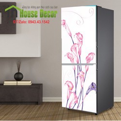 Miếng Dán Tủ Lạnh Chống Thấm Nước - Chất Liệu Decal Bóc Dán - Phù Hợp Mọi Loại Tủ - Hoa Loa Kèn