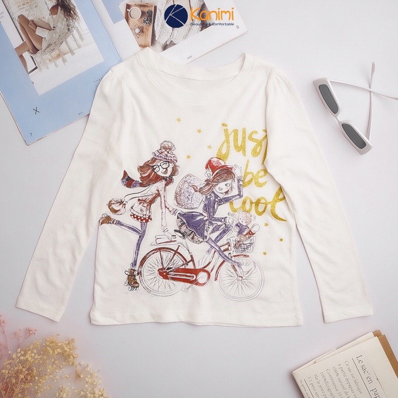 Áo thun dài tay Gap cho bé gái chất cotton 100%