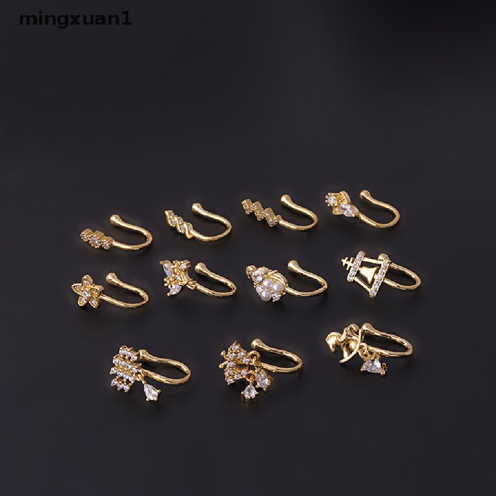 Khuyên kẹp mũi xỏ giả bằng thép không gỉ
