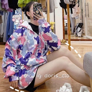 [Giá Sale] ÁO KHOÁC DÙ 3D Loang (M1280 - Gấu Bông)