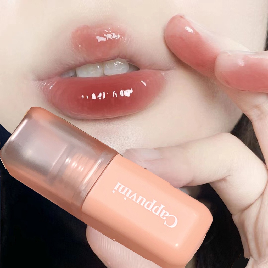 Cappuvini 6 Màu ❤ Son Kem Lì Mềm Mịn Không Thấm Nước Dưỡng Ẩm Thiết Kế Ống Màu Hồng Xanh Lá 2022