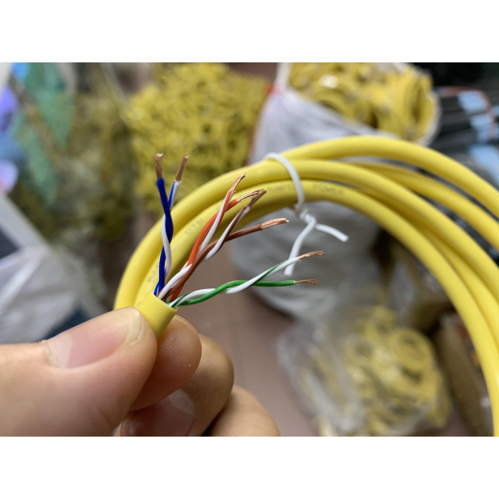 Dây Mạng CAT5E ĐÚC Sẵn 8 Lõi Dài 1.5M - Vàng