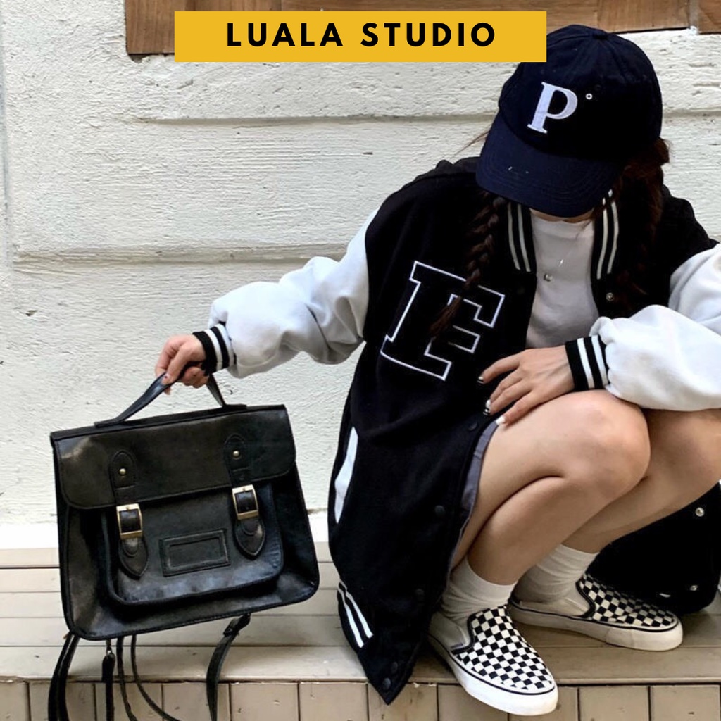 Áo khoác bomber chữ F Luala kiểu rộng phối màu cá tính chất liệu vải dù 2 lớp dày dặn phong cách Hàn Quốc Freesize