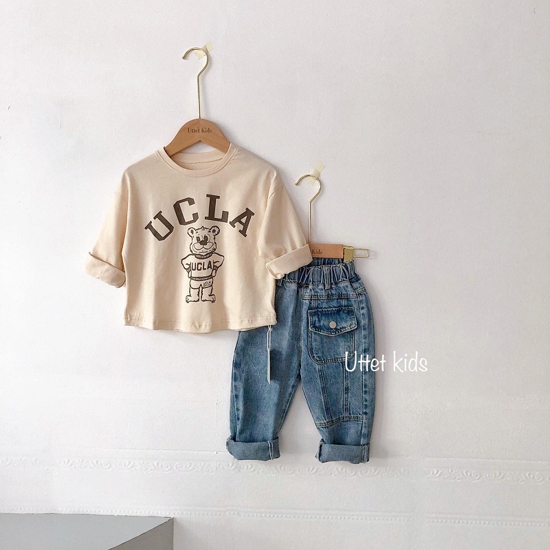 [Ảnh thật] THỜI TRANG TRẺ EM HÀN QUỐC - ÁO THUN UCLA PHÙ HỢP BÉ GÁI VÀ TRAI