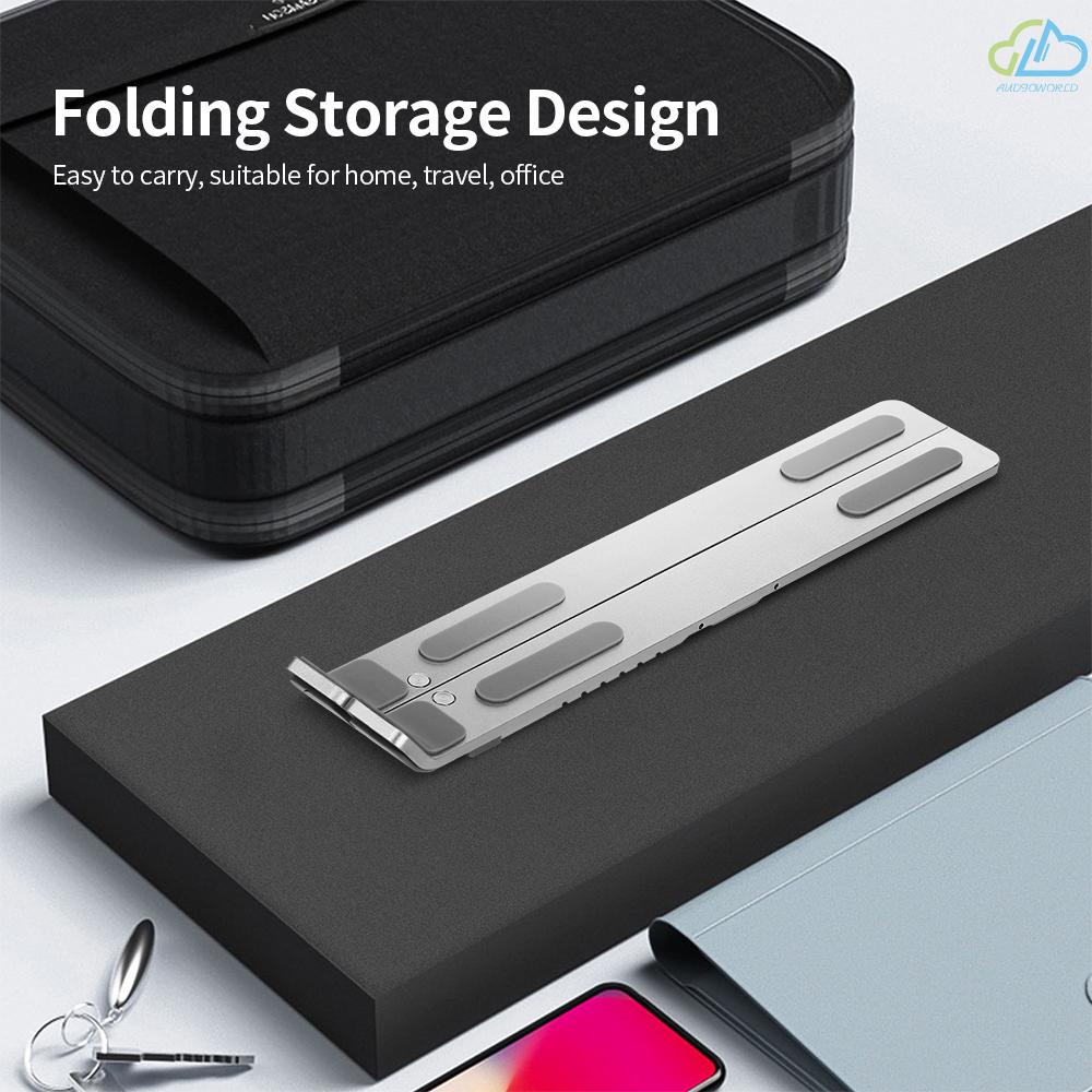 Giá đỡ laptop/máy tính bảng 6 cấp độ bằng hợp kim nhôm màu vàng hồng có thể điều chỉnh